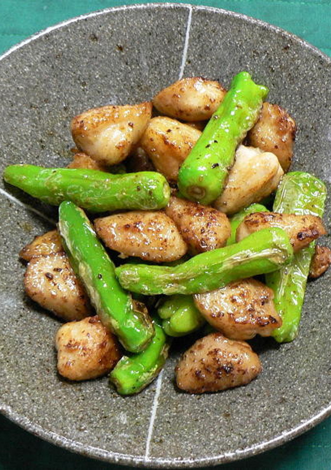 鶏三角とししとうの柚子胡椒風味炒めもの-レシピのメイン写真