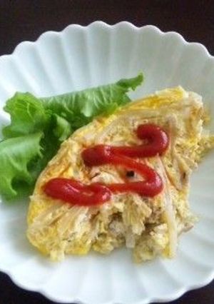 レンジで簡単もやしのオムレツ風-レシピのメイン写真