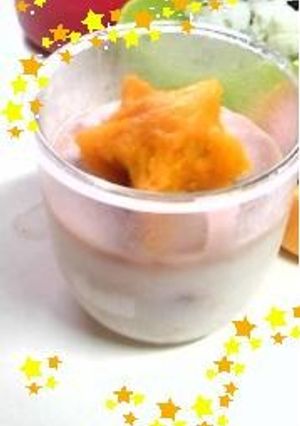 簡単　アガーでバナナミルクプリン：離乳食-レシピのメイン写真