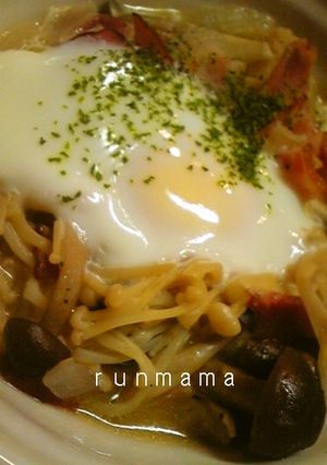 しめじとえのきのポーチドエッグ-レシピのメイン写真