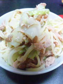 簡単☆納豆ツナキャベツパスタ♪夏バテにも-レシピのメイン写真