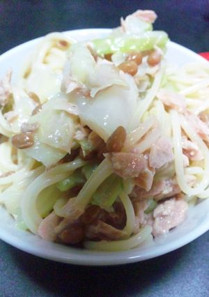 簡単☆納豆ツナキャベツパスタ♪夏バテにも-レシピのメイン写真