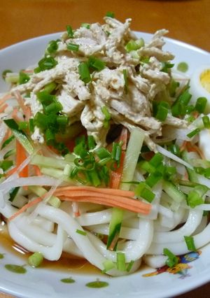 鶏胸肉と残り野菜で絶品♪サラダうどん★-レシピのメイン写真
