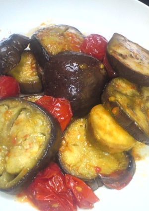 簡単♪なすとトマトのカレー炒め-レシピのメイン写真