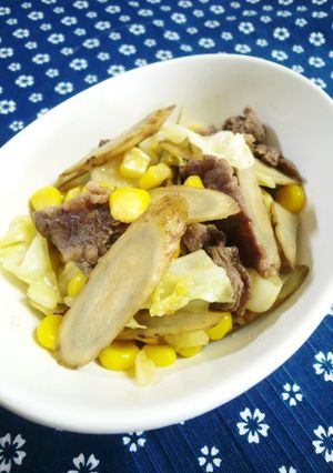 学校給食の牛肉とごぼうのソテー✽-レシピのメイン写真