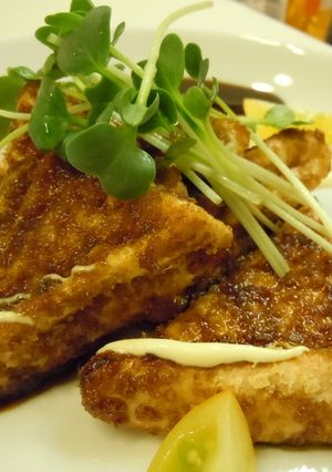 焼いて作る♪甘辛ソースはんぺんフライ風-レシピのメイン写真