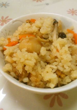 風味が生きてる！ベビーホタテ炊込みご飯-レシピのメイン写真