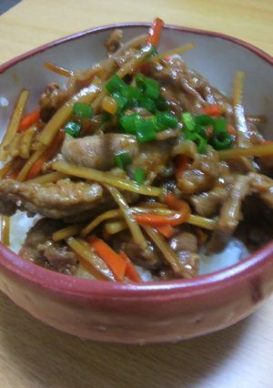 食べごたえ有り！ゴボウＩＮ豚丼-レシピのメイン写真