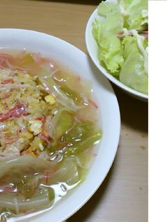 レタス&カニカマであんかけチャーハン-レシピのメイン写真