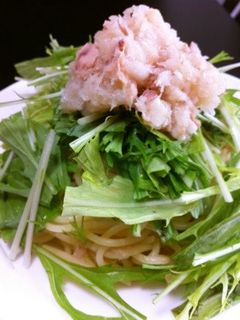 さっぱり!水菜おろしの冷製パスタ♪-レシピのメイン写真