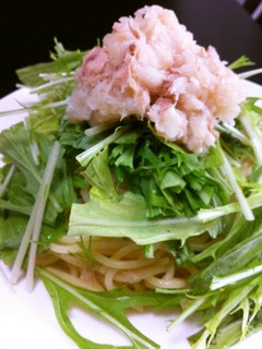 さっぱり!水菜おろしの冷製パスタ♪-レシピのメイン写真