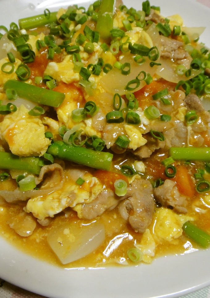 新たまねぎとアスパラと豚肉のさっぱり炒煮-レシピのメイン写真
