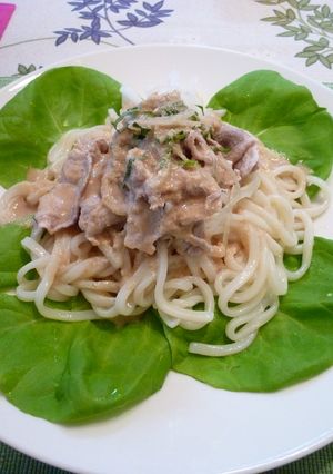 ごまだれで！冷やしぶっかけうどん！-レシピのメイン写真