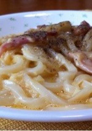 カルボナーラうどん♡-レシピのメイン写真