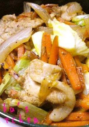 野菜と豚肉の生姜炒め丼☆超簡単-レシピのメイン写真