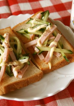 朝食に！ハムときゅうりのトースト☆-レシピのメイン写真