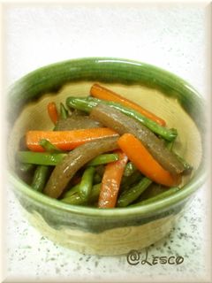 いんげん&こんにゃく&人参 炒め煮-レシピのメイン写真