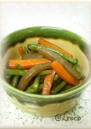 いんげん＆こんにゃく＆人参 炒め煮-レシピのメイン写真