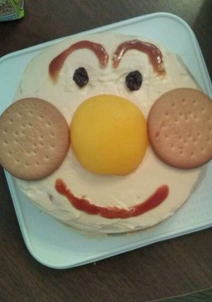 かわいくない(笑)アンパンマンのケーキ-レシピのメイン写真