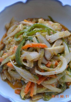 千切野菜の辛みそ炒め-レシピのメイン写真