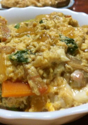 ダシが効いてる木の葉丼（玉子丼＋椎茸）-レシピのメイン写真