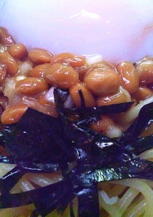 お手軽！ゴマ油の納豆パスタ-レシピのメイン写真