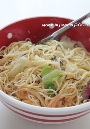 ゴマ油で☆しらす＆キャベツのパスタ♪-レシピのメイン写真
