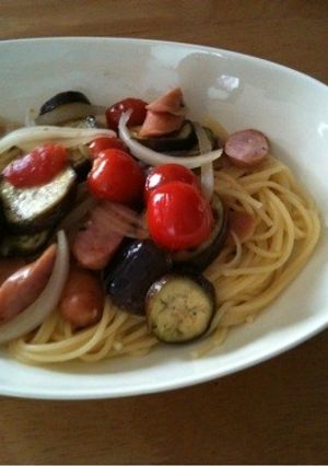 15分で‼ なすとトマトのパスタ-レシピのメイン写真