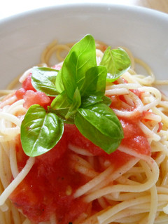 冷凍トマトで冷製トマトパスタ-レシピのメイン写真
