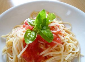 冷凍トマトで冷製トマトパスタ-レシピのメイン写真
