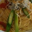 釜揚げしらすとカラスミのアーリオオーリオ