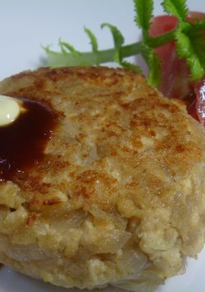 マクロビダイエット新玉ねぎ豆腐ハンバーグ-レシピのメイン写真