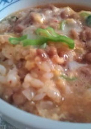 キムチ納豆たまご雑炊-レシピのメイン写真