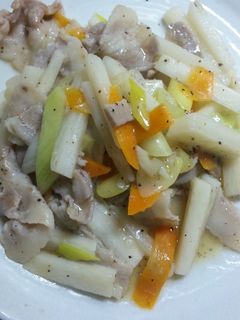 豚肉と長芋の塩炒め-レシピのメイン写真