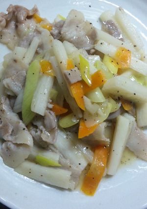 豚肉と長芋の塩炒め-レシピのメイン写真