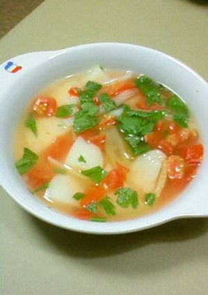 母直伝！セロリとトマトのスープ-レシピのメイン写真