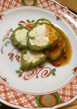 ピーマンのエビ豆腐詰め-レシピのメイン写真