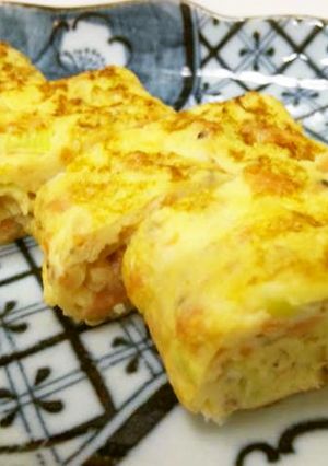 お弁当に!鮭フレークと長ネギの卵焼き-レシピのメイン写真