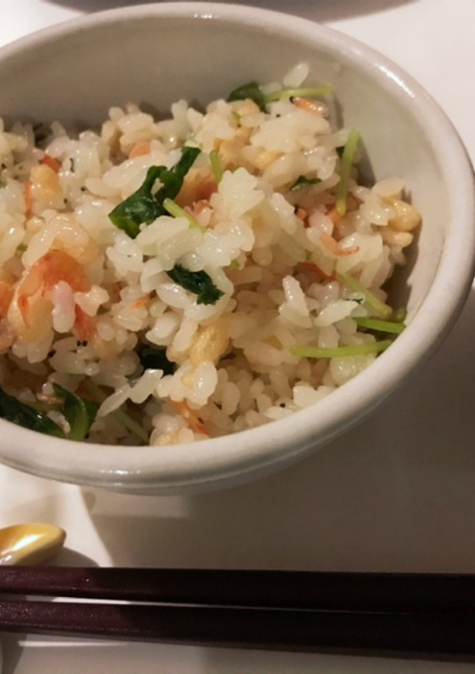 簡単三つ葉と桜エビと揚げ玉の混ぜご飯-レシピのメイン写真