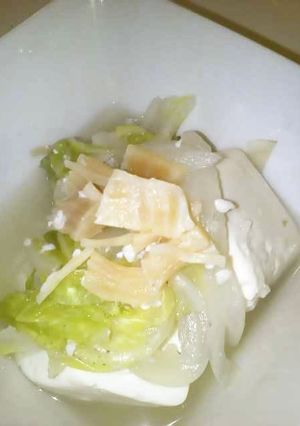 白菜と塩麹豆腐の貝柱煮-レシピのメイン写真