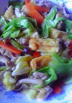 キャベツと油揚げ☆色々野菜の炒めもの-レシピのメイン写真