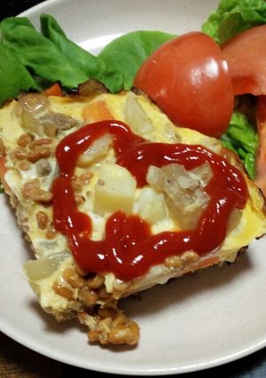 【フライパン1つで♪♪】納豆オムレツ☆★-レシピのメイン写真