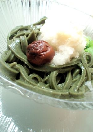 スピルリナの全粒粉うどんスピルリナうどん-レシピのメイン写真