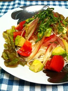 薬味たっぷりの和風サラダそうめん-レシピのメイン写真