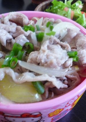ぱぱっと簡単！ごちゃんの塩豚レモン丼-レシピのメイン写真