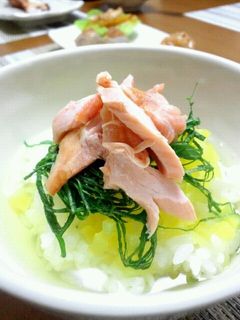 ★朝食に♪たっぷりたくあんの鮭茶漬け★-レシピのメイン写真