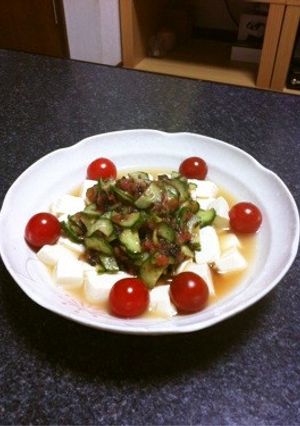 簡単!豆腐サラダ 梅肉ソース-レシピのメイン写真