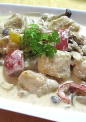簡単鶏胸肉のﾎﾟﾙﾁｰﾆﾁｰｽﾞｸﾘｰﾑ-レシピのメイン写真