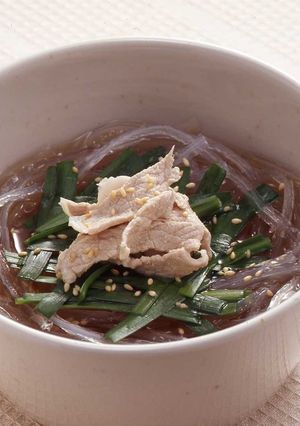 豚肉とニラのにゅうめん風-レシピのメイン写真