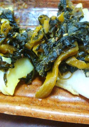 白身魚の高菜蒸し-レシピのメイン写真